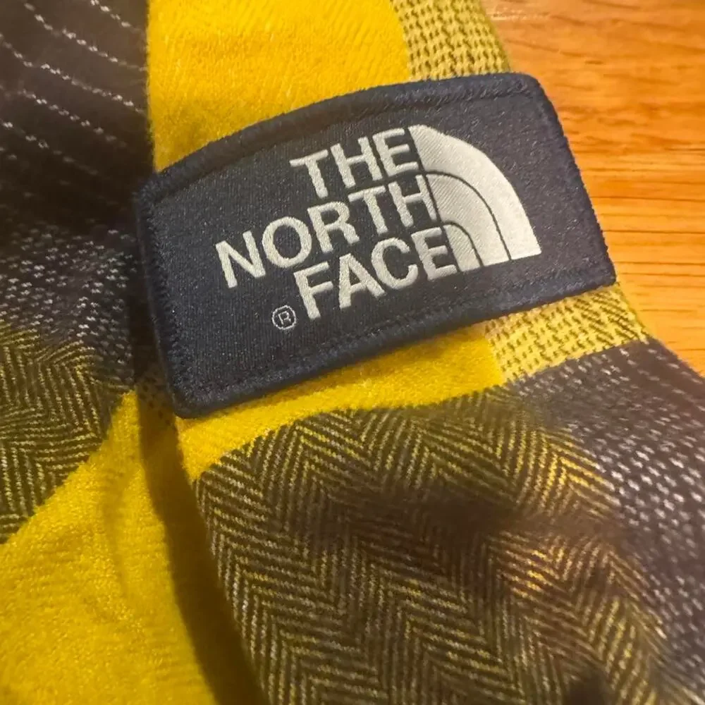 The North Face Men’s Small Yellow Black Plaid Flannel Shirt Jacket
